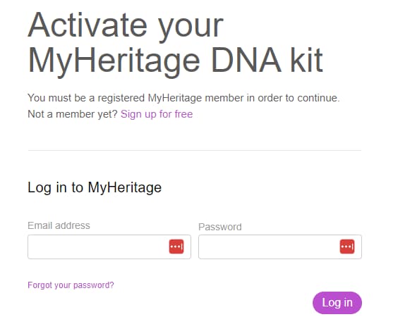 Activate MyHeritageDNA Kit Online