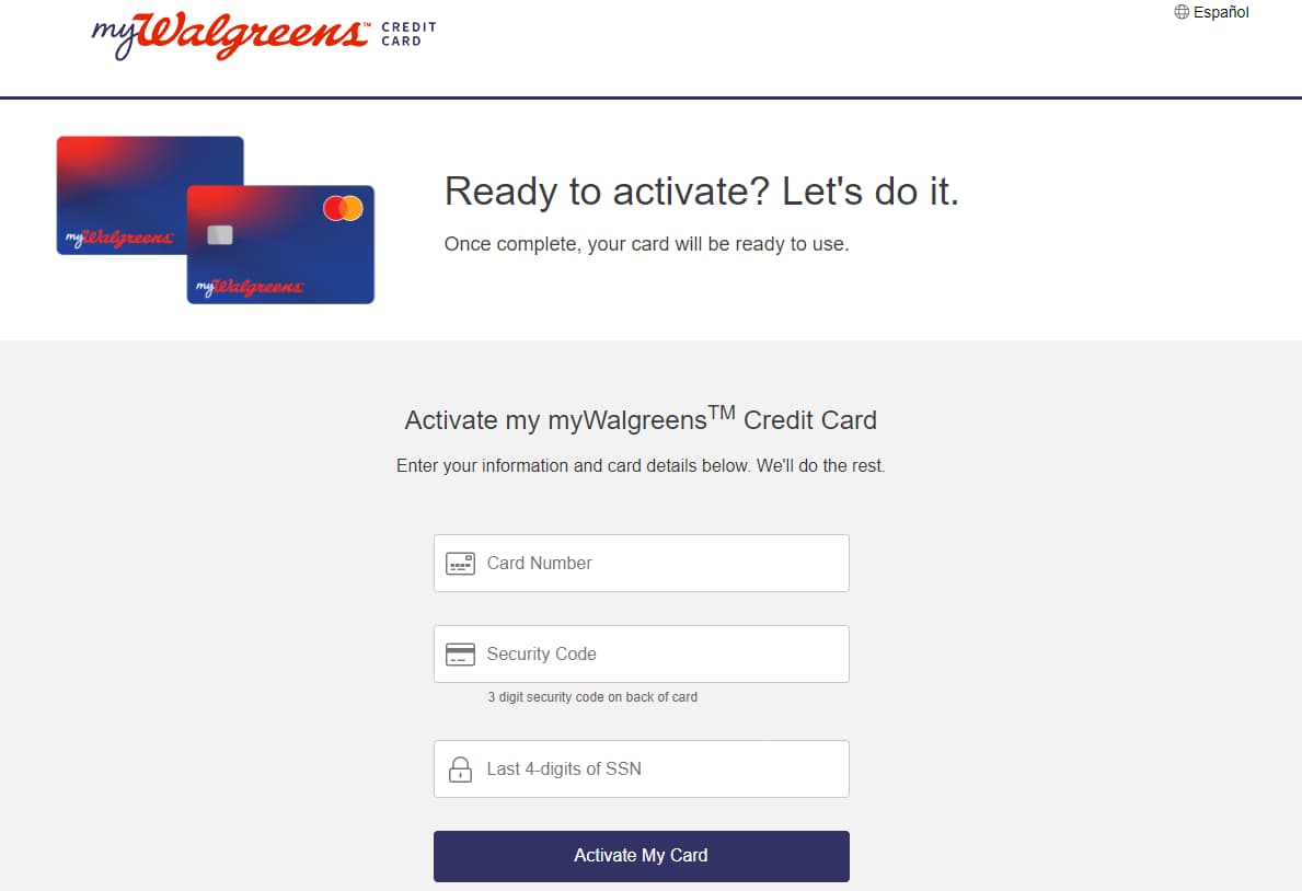 Activate Walgreens Credit Card